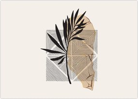 Obraz - Abstrakcja z tropikalnymi liśćmi N⁰1 (70x50 cm)