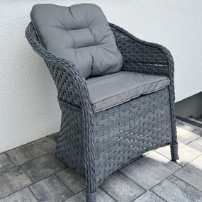 Fotel na taras z szarego technorattanu MODERNO