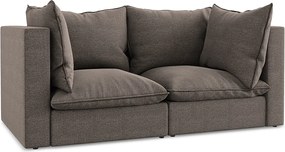 Modułowa sofa 2-osobowa - z tkaniny bouclé - czekoladowy - MANAO