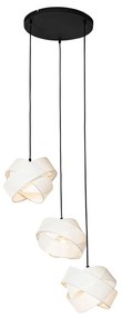 Nowoczesna lampa wisząca biała 3-światłowa - Cloth Nowoczesny Oswietlenie wewnetrzne