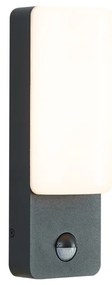 Zewnętrzna lampa ścienna czarna z czujnikiem ruchu, w zestawie LED - Shift