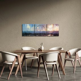 Obraz - Abstrakcja (z zegarem) (90x30 cm)