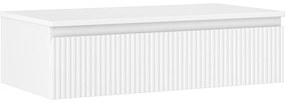 Mexen Rivel szafka łazienkowa podumywalkowa 90 cm z blatem, 1 szuflada, ryflowana , biała mat - 91A20-09023-1-BFC01