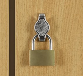 Szafka skrytkowa S1, 5 schowków, 1850 x 300 x 500 mm, zamek obrotowy, drzwi laminowane, dąb naturalny