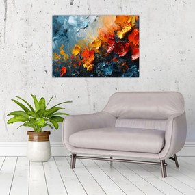 Obraz na szkle - Abstrakcyjny obraz kwiatów III. (70x50 cm)