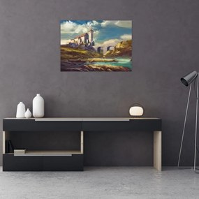 Obraz na szkle - Średniowieczny zamek (70x50 cm)