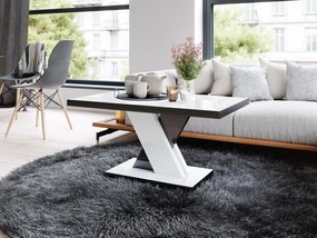 Nowoczesna ława do salonu Dixon 100x60 biały/czarny połysk