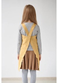 Dziecięcy żółty lniany fartuch Linen Tales Pinafore, 72x45 cm