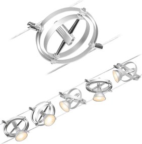 Paulmann 94436 - Zestaw 5xGU5,3/10W reflektor CARDAN 230V matowy chrom