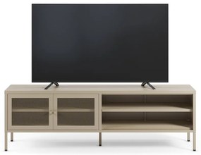 Kremowa metalowa szafka pod TV 160x50x35 cm Fayna – Marckeric