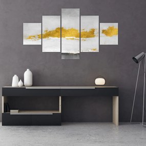 Obraz - Złote i szare pociągnięcia (125x70 cm)