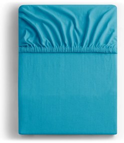 Niebieskie dżersejowe prześcieradło z gumką 90x200 cm Amber – Restilo