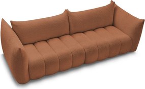 Pomarańczowa sofa z materiału bouclé 286 cm Azra – Bobochic Paris