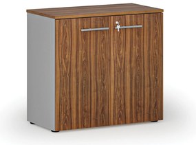 Szafa biurowa z drzwiami PRIMO GRAY, 800 x 420 x 740 mm, szary/orzech