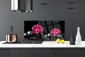 Panel Szklany do Kuchni Biała Orchidea W Zbliżeniu