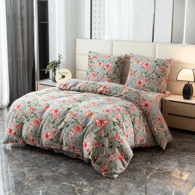 PrzytulneMieszkanie.pl PrzytulneMieszkanie.pl Pościel z mikropluszu PINK BUTTERFLY szara Rozmiar pościeli: 70 x 80 cm | 140 x 200 cm