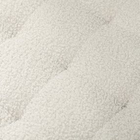 HOMCOM Pufa z pojemnikiem, pufa z pokrywą, okrągła pufa, skrzynia do przechowywania, z nogami drewnianymi, Biały