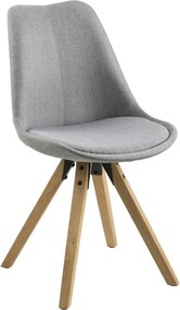 Tapicerowane krzesło do jadalni na drewnianych nogach Dima light grey