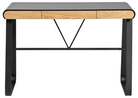 Czarne biurko z 3 szufladami Marckeric Astrid