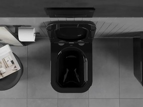 Mexen Teo miska wc Rimless z deską wolnoopadającą slim, duroplast, czarna połysk - 30854070