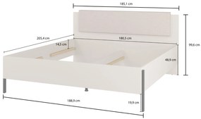 Łóżko JUKON 180x200 kaszmirowe z tapicerowanym zagłówkiem HELVETIA
