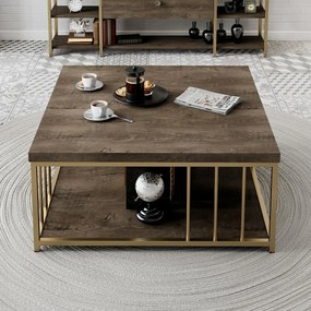 Stolik konferencyjny Zenn Walnut and Gold