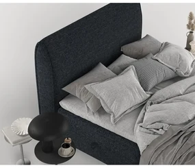 Czarne łóżko boxspring ze schowkiem 160x200 cm Melba – Maison de Rêve