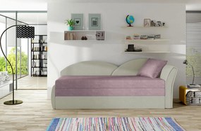 Sofa rozkładana z funkcją spania AGA jasnoszara/różowa prawa ELTAP