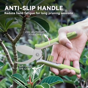 Outsunny Zestaw narzędzi ogrodowych 2 szt. Narzędzia ogrodowe ze stali nierdzewnej z nożycami i sekatorem Zielony+Srebrny