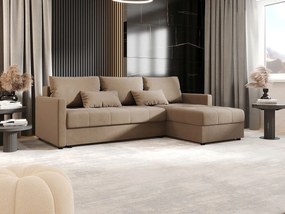 BEDANTE narożnik MOS L BIS Itaka 48 brązowy prawa z funkcją spania sofa w kształcie litery L z pojemnikiem na pościel sofa do salonu kanapa sofa rozkładana