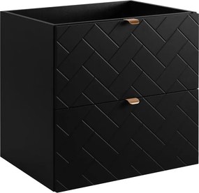 Czarna wisząca szafka pod umywalkę z szufladami 60 cm A7-E65