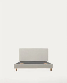 Szare tapicerowane łóżko jednoosobowe bez stelaża 90x200 cm Valma – Kave Home