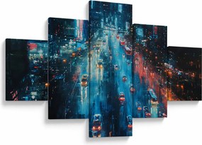 Obraz - Duże miasto, obraz olejny (125x70 cm)