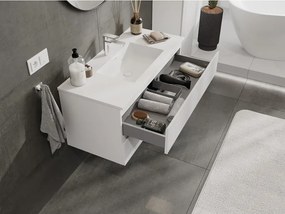 Mexen Rivel szafka łazienkowa 100 cm z umywalką Otis, 2 szuflady, ryflowana , biała mat - 91A20-10047-2-BFF01-W18M01