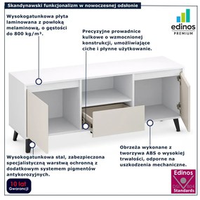 Minimalistyczna szafka RTV biały + kaszmir N5-E04
