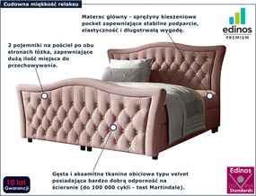 Różowe pikowane łóżko kontynentalne 5 rozmiarów B6-B40