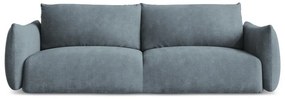 Niebieska rozkładana sofa z tkaniny szenilowej 230 cm Leila – Makamii