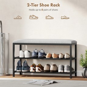 HOMCOM Ławka na buty z siedziskiem i miejscem do przechowywania czarna 81x31x50 cm | Aosom PL