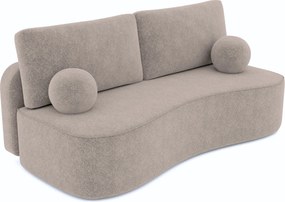Masseno Sofa ROTONDO z funkcją spania i pojemnikiem na pościel, Rozkładana sofa - Beżowy, ANTHOLOGY 2