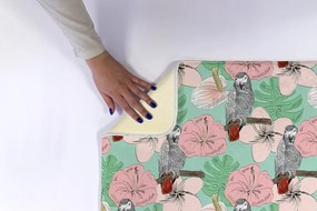 Antypoślizgowy dywanik łazienkowy Antypoślizgowy dywanik łazienkowy Ptaki Papuga Kwiaty