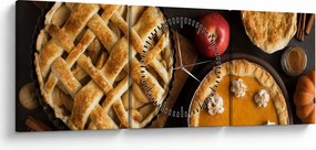 Obraz - Ciasto dyniowe (z zegarem) (90x30 cm)