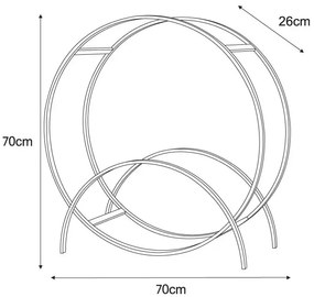 Czarny okrągły nowoczesny stojak na drewno 70 cm - Arfo