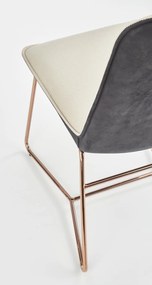 Krzesło z podstawą w kolorze różowego złota K390