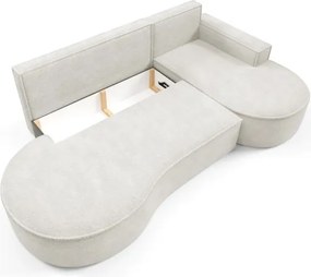 Narożnik MOLLY Prawostronny z funkcją spania, wolnostojący tkanina ABRIAMO 04 Biały