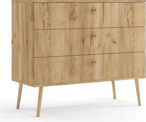 Minimalistyczna komoda boho dąb craft złoty W3-H38