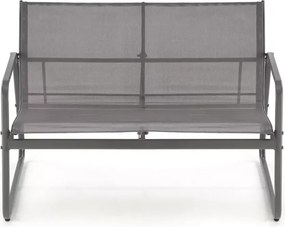 Zestaw ogrodowy Milagros – elegancka sofa, dwa fotele i szklany stolik kawowy z stalową ramą na taras i do ogrodu”