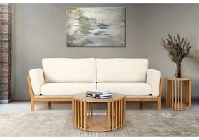 Stolik z drewna dębowego Woodman Drum, ø 53 cm