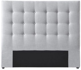 Zagłówek łóżka pikowany 140 cm - Tkanina - Jasnoszary - FRANCESCO