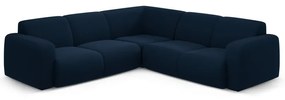 Ciemnoniebieski narożnik z materiału bouclé (strona zmienna/w kształcie litery L) Molino – Micadoni Home