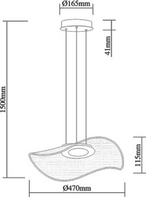 Akrylowa lampa wisząca z transparentnym kloszem Velo No.1